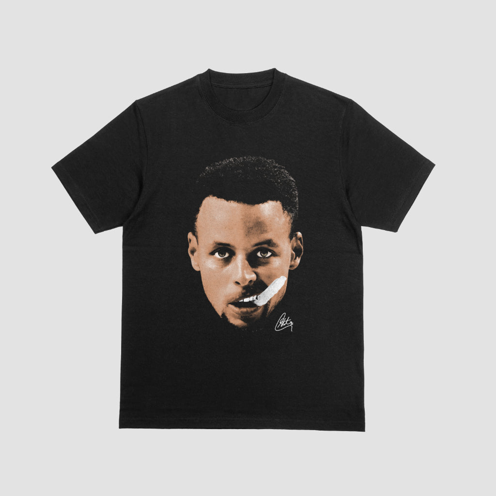 STEPH CURRY FACE GRAPHIC PRINT SHORT SLEEVE T-SHIRT